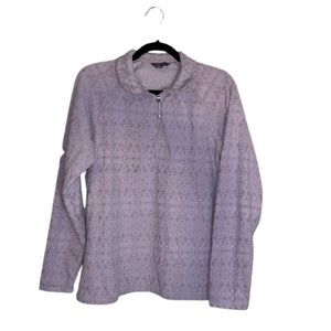 Eddie Bauer Quarter Zip Aztec Patterned Fleece Size L Lavender